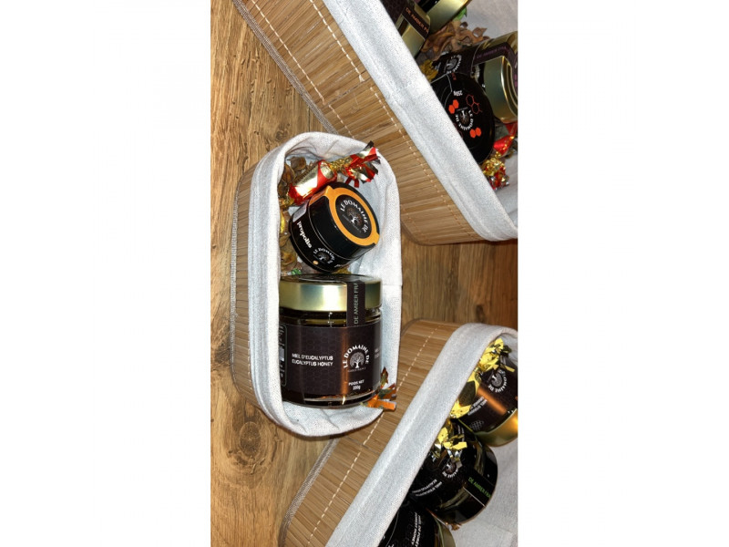 🍯 Coffret Cadeau – Duo Vitalité : Miel d’Eucalyptus 250g & Propolis 10g